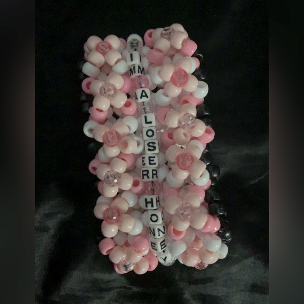 💗 Loser Baby Rotating Kandi Cuff Angel Dust Themed Hazbin Hotel